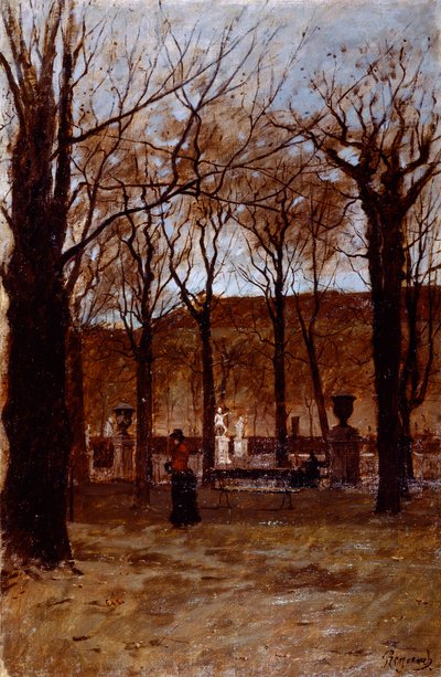 トリノの庭園、エンリコ・レイセンド（1855-1928）作 作： Enrico Reycend