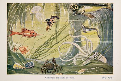 海底のチウフェッティーノ、チウフェッティーノの冒険のイラスト 作： Enrico de Conti Novelli