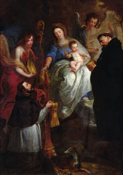聖ヒューバートに盗品を与える処女 作： Erasmus Quellinus II