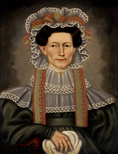 スクワイア ウィリアムズ ハウスの貴婦人、カリフォルニア州。 1829年。 作： Erastus Salisbury Field