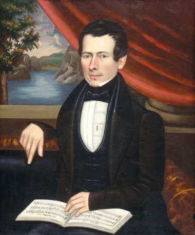 チューンブックを持つ男：おそらくクック氏、c。 1838年。 作： Erastus Salisbury Field