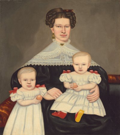 ポール・スミス・パーマー夫人と双子 作： Erastus Salisbury Field