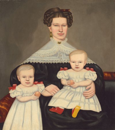 ポール・スミス・パーマー夫人と彼女の双子、18351838。 作： Erastus Salisbury Field