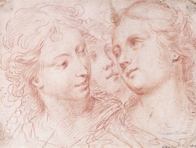 女性の頭の3つの研究 作： Ercole Procaccini