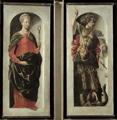 聖アポロニアと聖ミカエル、1473年頃 作： Ercole de Roberti