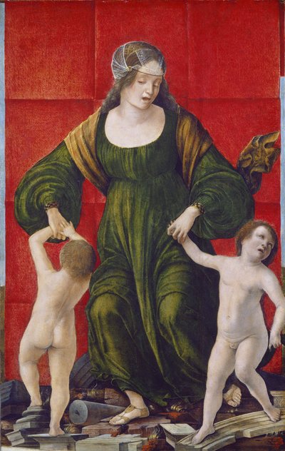 ハスドルバルの妻とその子たち、1490年頃-3（ポプラパネルのテンペラ） 作： Ercole de Roberti