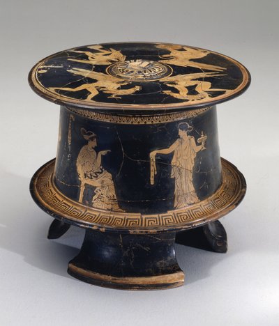 赤像式ピクシス、アティック、紀元前430年頃（陶器） 作： Eretria Painter Eretria Painter