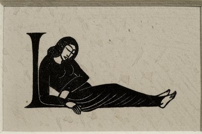 イニシャルL with Woman 作： Eric Gill