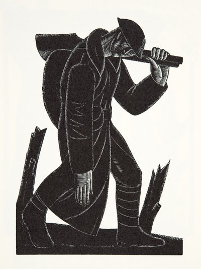 Westward Hoe!、David James の絵の後 作： Eric Gill