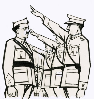 フランコ将軍、ドイツ将校と面会 作： Eric Parker