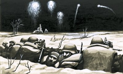 ロシア戦線でドイツ軍とともに戦うフランコ将軍の「青」師団 作： Eric Parker