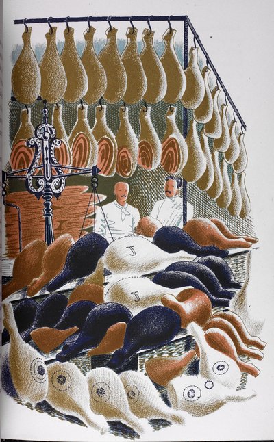 精肉店の店内風景。 作： Eric Ravilious