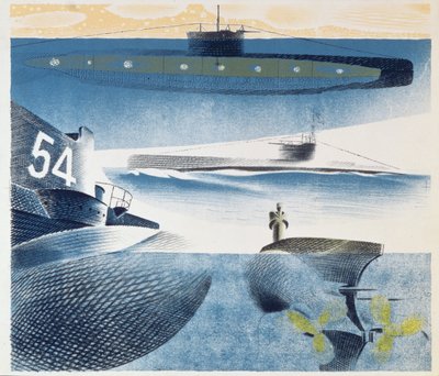 潜水艦のさまざまな側面、1941 作： Eric Ravilious