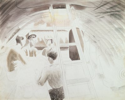 Men at Break（鉛筆とウォッシュ） 作： Eric Ravilious