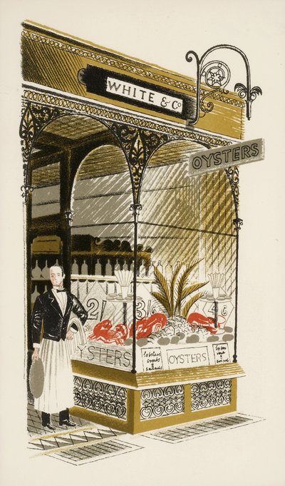 オイスターバー、1938年頃 作： Eric Ravilious