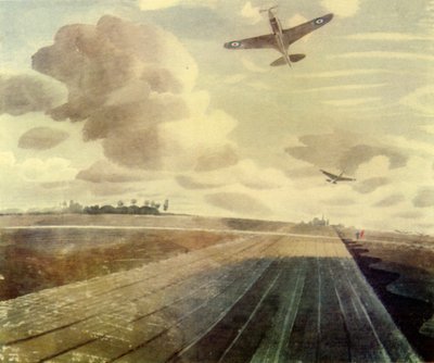 「滑走路の視点」、1941 年、1944 年。 作： Eric Ravilious
