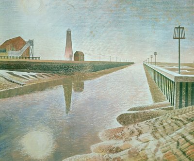 ライハーバー、1938年（紙と鉛筆） 作： Eric Ravilious
