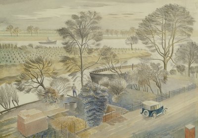 ハマースミスのテムズ川 作： Eric Ravilious