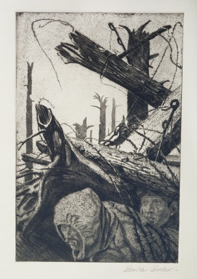 Listening Post、ライプツィヒで出版された版画のフォリオからのイラスト 作： Erich Erler