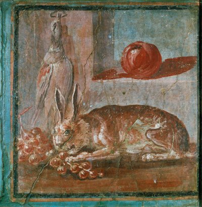 ウサギとブドウの静物画 作： エーリッヒ・レッシング