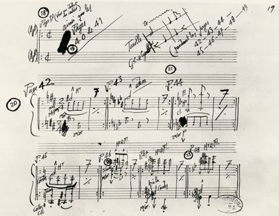 エリック・アルフレッド・レスリー・サティ（1866-1925）、フランスによるパレードの手書き原稿 作： Erik Satie