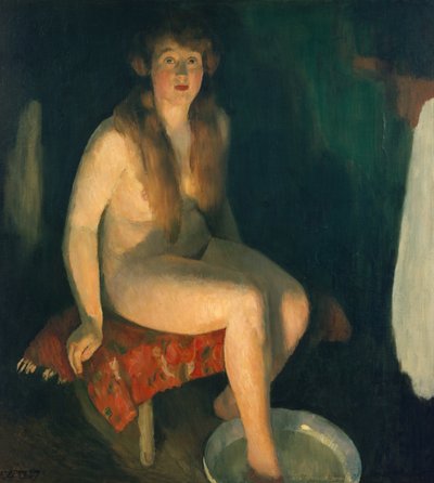 暖炉前の足湯 作： Erik Theodor Werenskiold