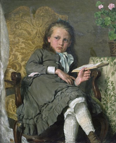 椅子に座る少女 作： Erik Theodor Werenskiold