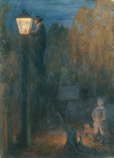点灯夫 作： Erik Theodor Werenskiold