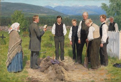 農民の埋葬 作： Erik Theodor Werenskiold