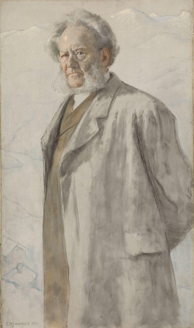 ヘンリック・イプセンの肖像、1895 作： Erik Theodor Werenskiold
