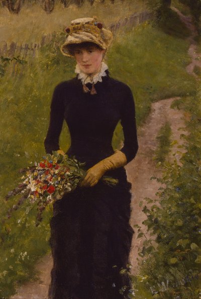 歩く若い女性 作： Erik Theodor Werenskiold