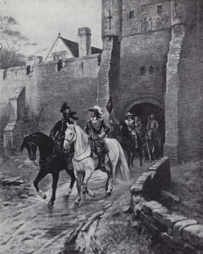 1650年、チャールズ2世が王位を奪還しようとした際、ヨークのブザムバーで軍を率いたオリバー・クロムウェル（リトグラフ 作： Ernest (after) Crofts
