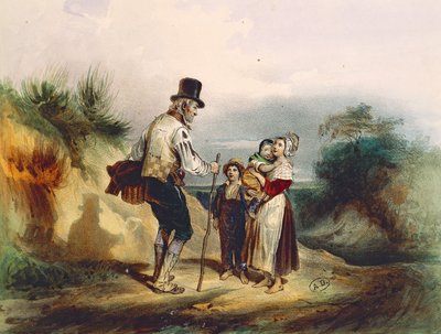 ヴィクトル・ユーゴー（1802-1885）によるレ・ミゼラブルのためのアーネスト・グレニエによる水彩画のショートカット、イラスト 作： Ernest (after) Grenier