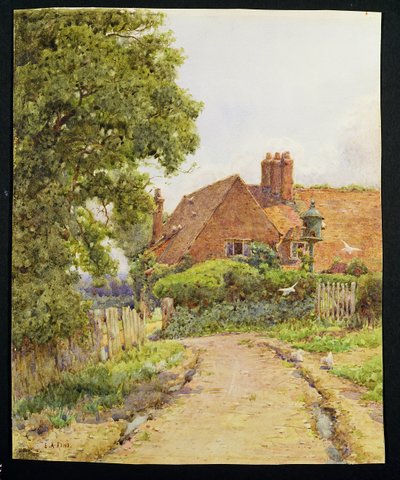 急な近くのハンプシャーの農家（紙にトイレ） 作： Ernest Arthur Rowe