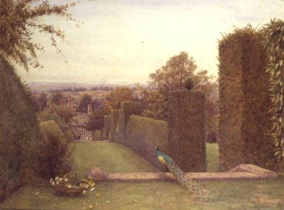 Rous Lench Courtから見たAbberton Church 作： Ernest Arthur Rowe