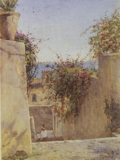 シチリアの街並み（水彩画） 作： Ernest Arthur Rowe