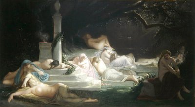 アドニスの墓場のニンフたち 作： Ernest Augustin Gendron