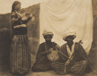 1852 年 2 月 20 日、エジプトの音楽家ラワビとアルメ。 作： Ernest Benecke
