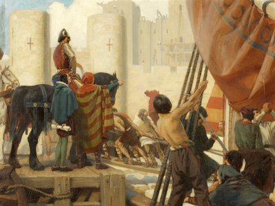 1116年、ブリストル城の大天守を建てるグロスター伯爵ロバート（油彩・キャンバス 作： Ernest Board
