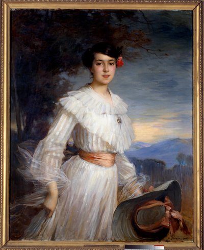 マドレーヌ・レクラスの肖像。アーネスト・ボルド（1852-1914）の絵画 作： Ernest Bordes