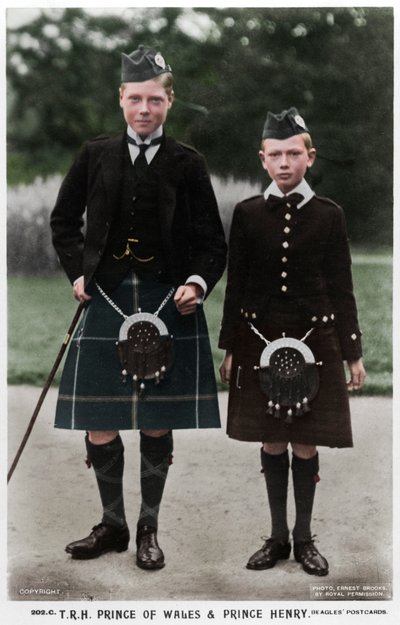 ウェールズの王子とヘンリー王子、c1910 作： Ernest Brooks