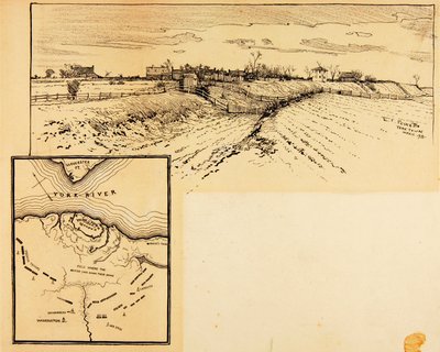 ヨークタウン、イギリス軍塹壕の現状 作： Ernest C. Peixotto