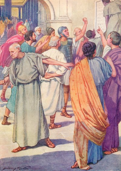 「運命にあった人々のリストがフォーラムに掲げられた」、c1912 1912 作： Ernest Dudley Heath