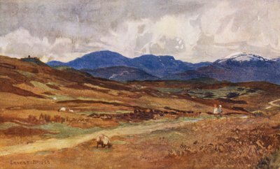 ロヒンバルから西を見る（カラーリトグラフ） 作： Ernest Edward Briggs
