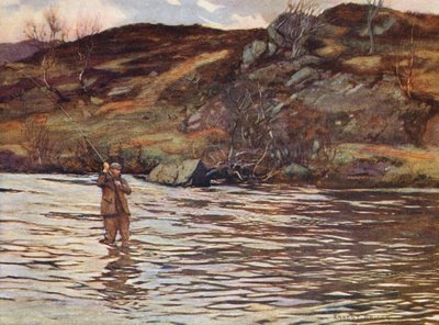 ルイブのマクナートン、ダブルベンドプールにて（カラーリトグラフ） 作： Ernest Edward Briggs