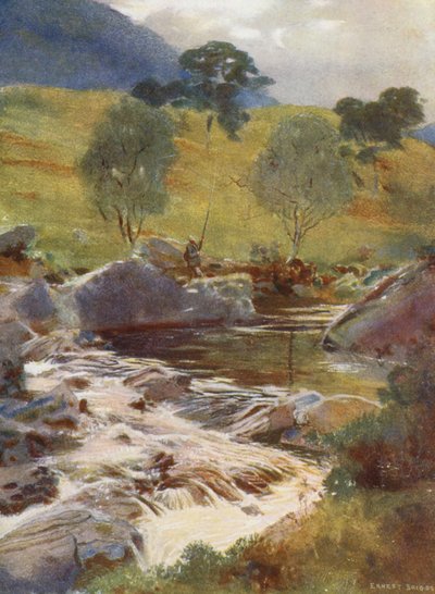 ドシャートの源流（カラーリトグラフ） 作： Ernest Edward Briggs