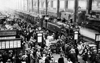 1931年にパリの北駅に到着した列車。 作： Ernest Flammarion