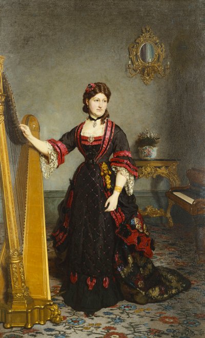 女性の肖像、1877 作： Ernest Gustave Girardot