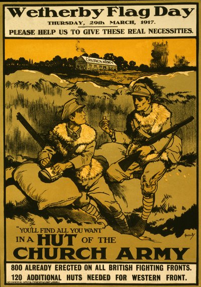 ウェザビーフラッグデー、1917年3月29日木曜日のパブのポスター。 1917 作： Ernest Hasseldine