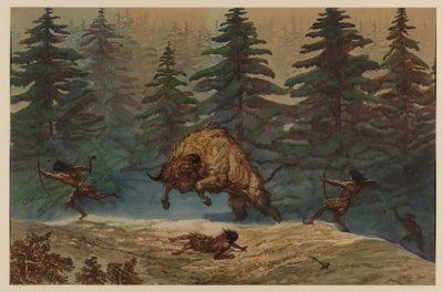 バイソンの狩猟、1871 作： Ernest Henry Griset